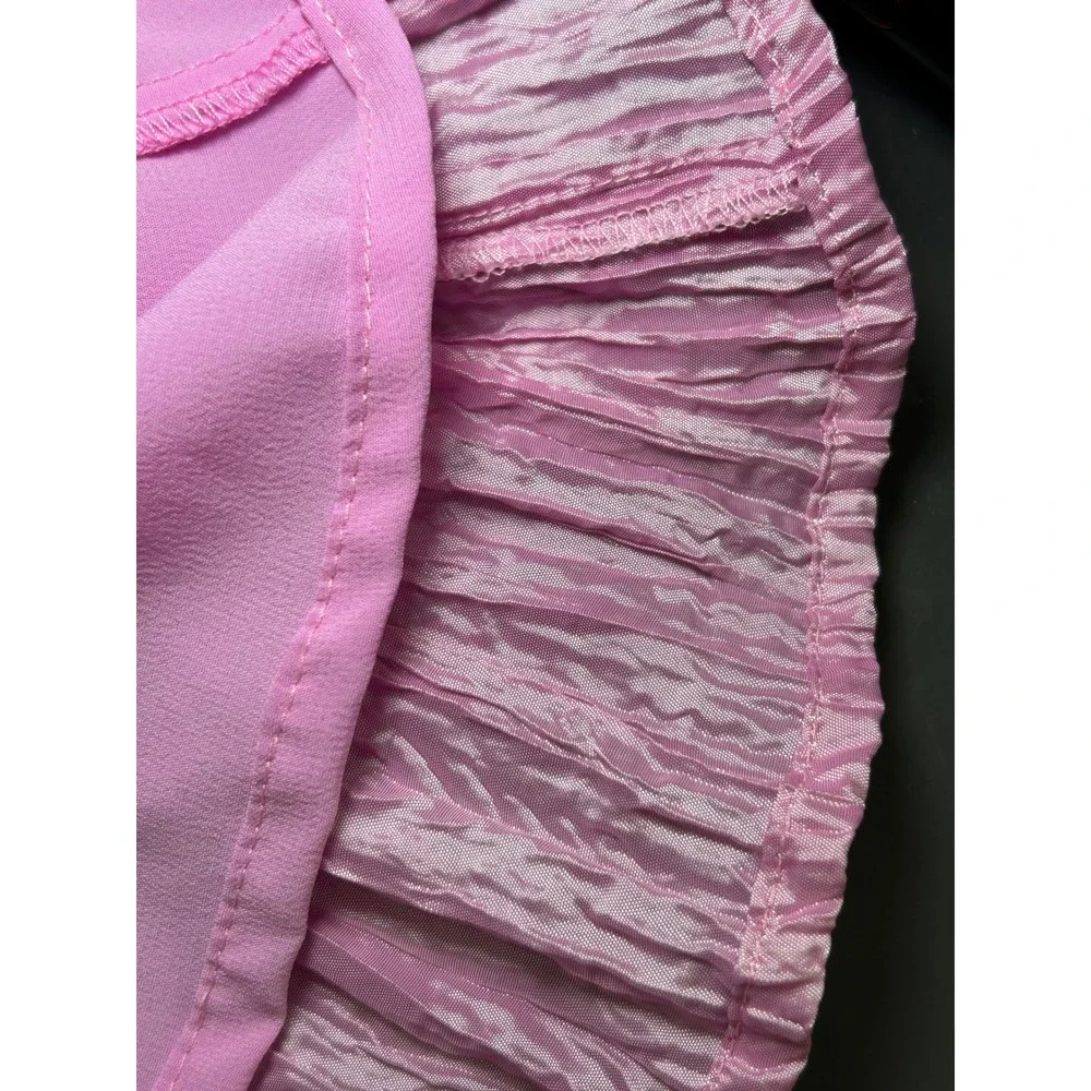 Lovers + Friends Take Me Out Mini Dress Pink Ribbed Taffeta Corset Lace Up Small